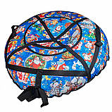 Тюбінг для катання 100 см "Новий рік" (Оксфорд, ПВХ) — надувні санки ватрушка для снігу та гірки, зимові тюбін, фото 3