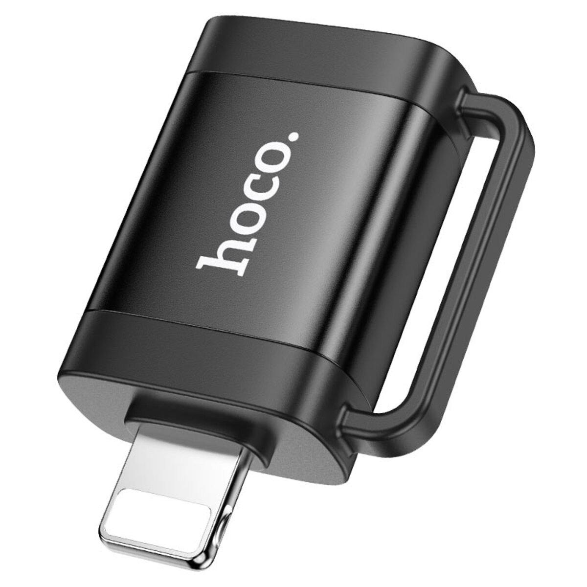 Адаптер HOCO UA31A iP male to USB female OTG adapter Black, фото 1