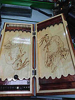 Настільна гра Б/К Нарди дерев'яні Герб України ручна робота (High Quality)