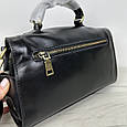 Жіноча шкіряна сумка бочонок гладка фактура с102-кт-4393 Чорна, фото 3