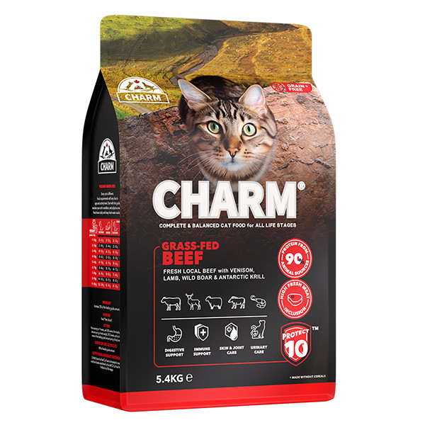 Сухий беззерновий холістик корм для котів Charm Grass-Fed Beef з яловичини відгодованої на траві 5.4 кг (1001492)