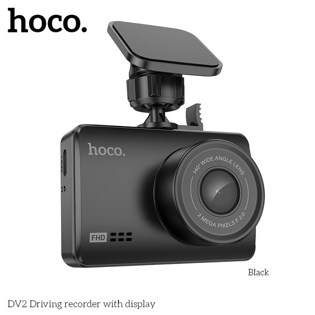 Автомобільний відеореєстратор Hoco DV2 на лобове скло в авто Driving recorder with display Black