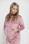 Костюм худі + штани пудрового кольору на замку, фото 3