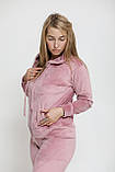 Костюм худі + штани пудрового кольору на замку, фото 4