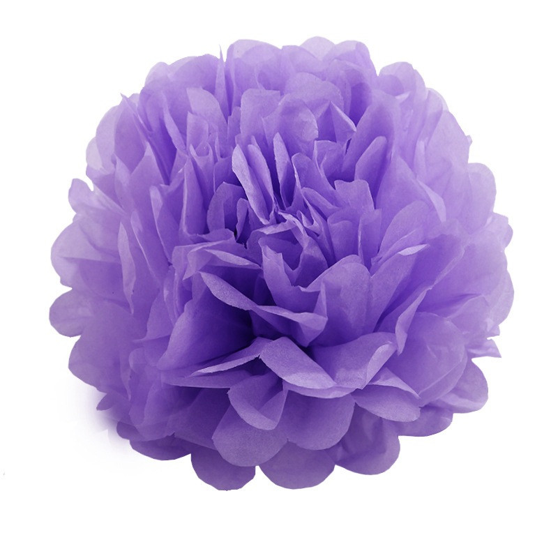 Помпон паперовий для свята 15 см бузковий, фото 1