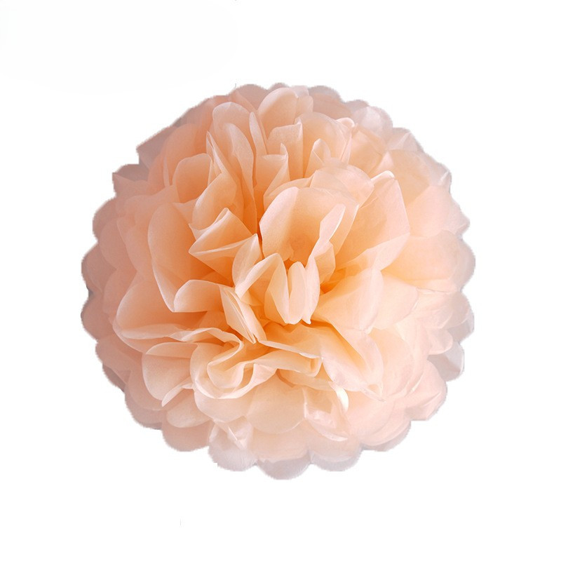 Помпон паперовий для свята 15 см персиковий, фото 1