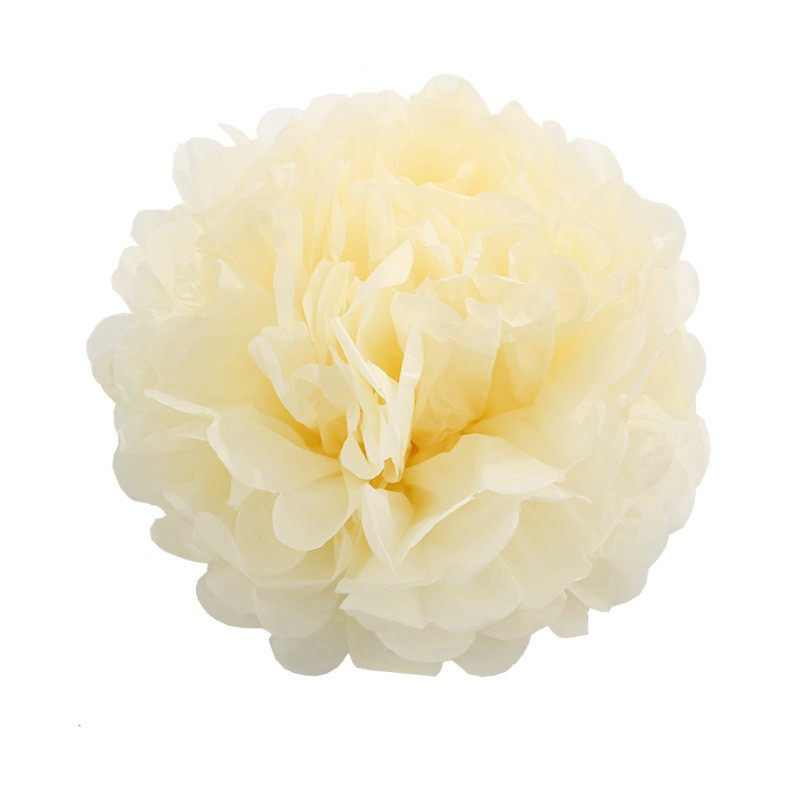 Помпон паперовий для свята 15 см айворі, фото 1