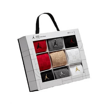 Набір шкарпеток Nike Jordan Holiday Crew Gift Box (9 пар) BJ0729-R78, Розмір (EU) — 35-37.5