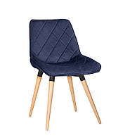 Стілець обідній Nicole wood бук 1.007 black RMB тканина puma-11 синя (Новий Стиль ТМ)