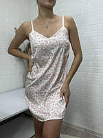 Ніжна жіноча нічна сорочка на брителях шовк