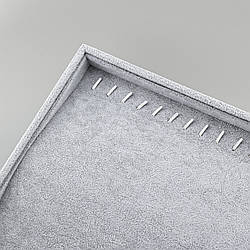 Планшет горизонтальний 47565 сірий оксамит для ланцюжків браслетів розмір 35х24 см