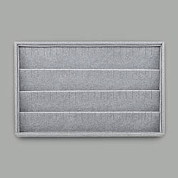 Планшет горизонтальний 47566 сірий оксамит для сережок розмір 35х24 см