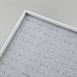 Планшет горизонтальний 47569 сірий оксамит для кілець сережок розмір 35х24 см