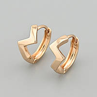 Сережки Блискавка 49142 розмір 13х6 мм вага 1.9 г позолота 18К