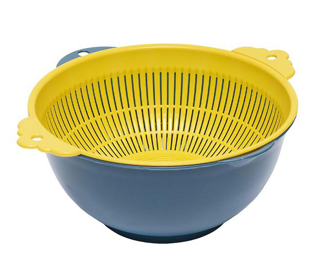 Миска + сито набір кухонний 24х12см жовта