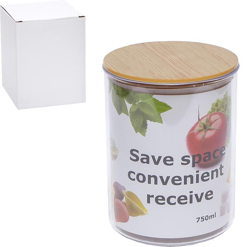 Баночка для сипучих продуктів круп, пластик 0.75л (10*10*14cm)