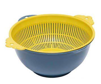 Миска + сито набір кухонний 24х12см жовта