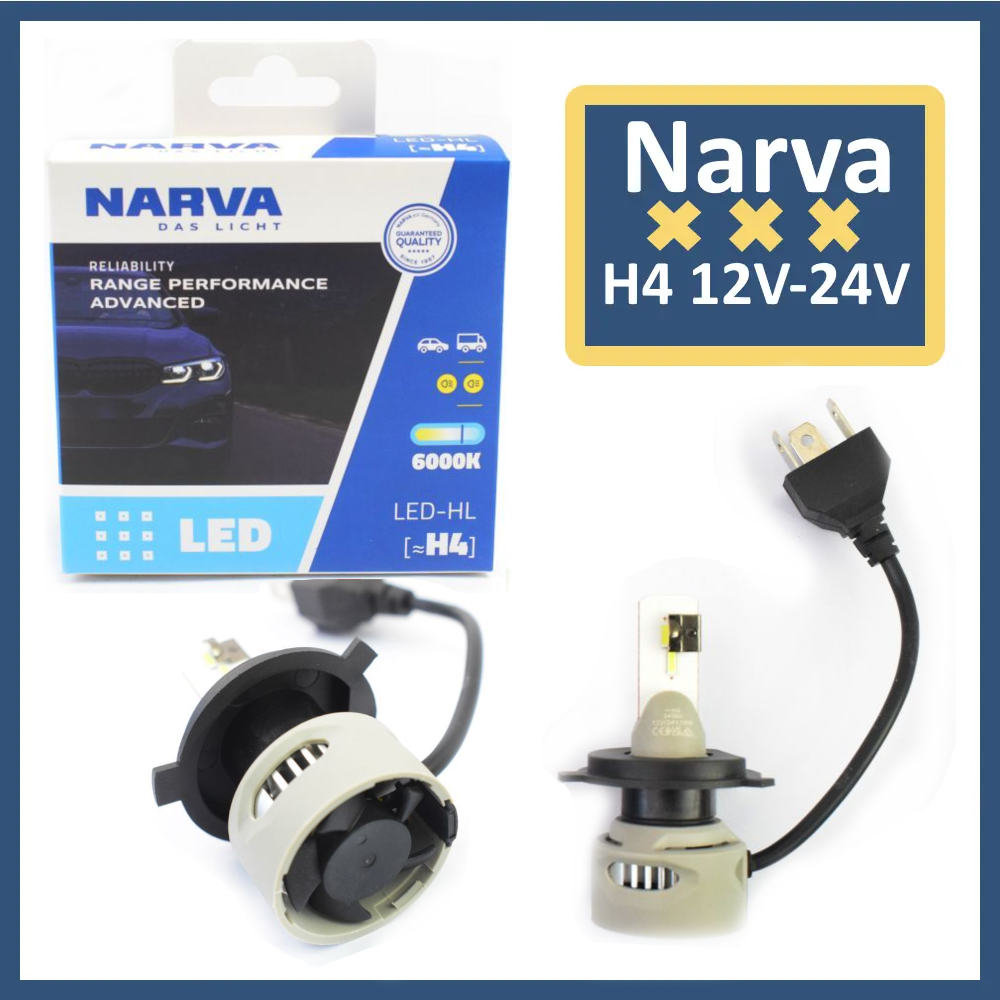 Светодиодные LED лампы для авто H4 Narva 12V-24V 6000K 19W (Три контакта)