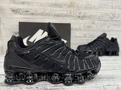 Мужские кроссовки Nike Shox TL Triple Black. Черные кроссовки Найк