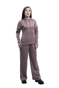 Костюм жіночій Ангора Кофта з каптюром та широкими штанами 106/205 Моко