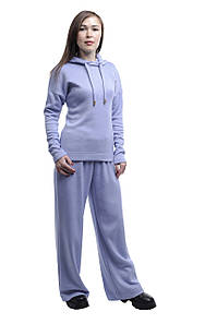 Костюм жіночій Ангора Кофта з каптюром та широкими штанами 106/205 Блакить