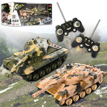Набір двох Танків на акумуляторах з пультом керування, швидкість до 6 км для Танкового бою