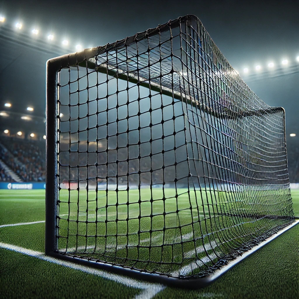 Сітка для міні-футболу «ЄВРО ЛЮКС 1.1» безвузлова, поліпропілен, вічко 4,5 см, чорна (комплект 2 шт.), фото 1