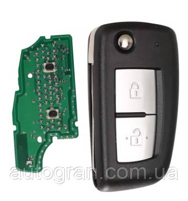 Ключ викидний Nissan 2 кнопки 433MHz 4A PCF7952E