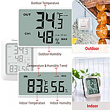 Термогігрометр ThermoPro TP60C (-20 ~ +70°C; 10~99%; ±1.1°C; ±3%) з віддаленим датчиком T° та RH% до 150 м, фото 7