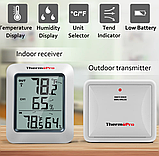 Термогігрометр ThermoPro TP60C (-20 ~ +70°C; 10~99%; ±1.1°C; ±3%) з віддаленим датчиком T° та RH% до 150 м, фото 3