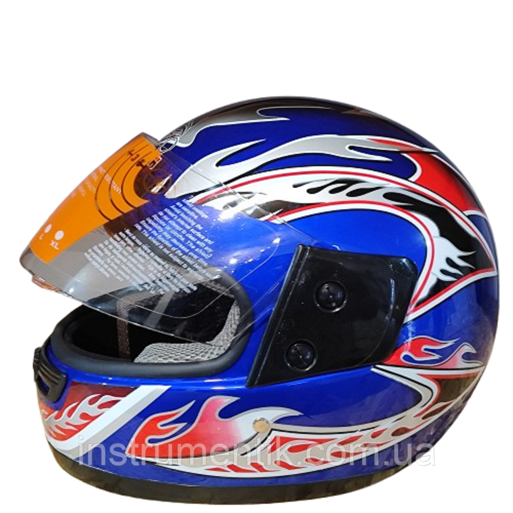 Мотошолом WLT-106 синій MotoTech розмір S, фото 1