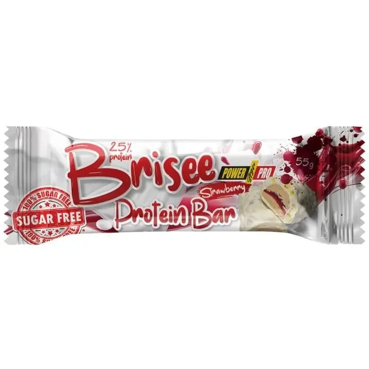 Батончик Power Pro 25% Brisee Protein Bar Sugar Free полуниця 55 г