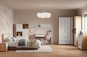 Шафа Асті / Asti приставна Кут-90 2106х1000х550мм дуб крафт + білий глянець Миро-Марк, фото 4