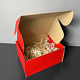 Для коханої дружини. Маленька червона подарункова коробка з наповнювачем. Святкове пакування вашого замовлення., фото 2