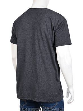 Футболка чоловіча однотонна батал grey оптом (4XL-6XL) Україна-131502, фото 3