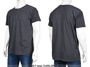 Футболка чоловіча однотонна батал grey оптом (4XL-6XL) Україна-131502, фото 4