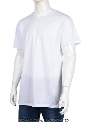 Футболка чоловіча однотонна батал white оптом (4XL-6XL) Україна-131505, фото 1