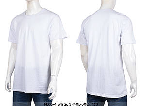 Футболка чоловіча однотонна батал white оптом (4XL-6XL) Україна-131505, фото 4