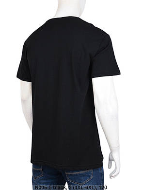 Футболка чоловіча однотонна батал black оптом (4XL-6XL) Україна-131506, фото 3