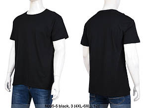 Футболка чоловіча однотонна батал black оптом (4XL-6XL) Україна-131506, фото 4