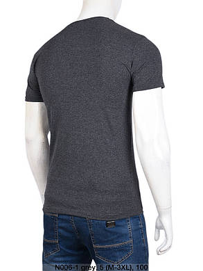 Футболка чоловіча однотонна grey норма гуртом (M-3XL) Україна-131507, фото 3