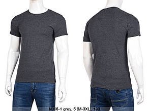 Футболка чоловіча однотонна grey норма гуртом (M-3XL) Україна-131507, фото 4