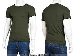 Футболка чоловіча однотонна green норма гуртом (M-3XL) Україна-131509, фото 3
