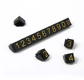 Пластикові цінники чорні середні, золоті цифри 6 х 9 мм, 100 шт.