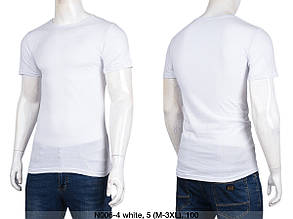Футболка чоловіча однотонна white норма гуртом (M-3XL) Україна-131510, фото 4