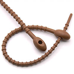 Стяжка силіконова Пуголовок 20 см Коричневий