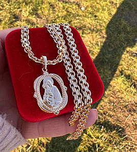 Набір Xuping Ланцюжок 50 см ( 5 мм) + Ладанка 3 см (18к колір золота 585п) 77-071