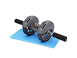 Фітнес тренажер із двома колесами Power Stretch Roller Ефективний тренажер для зміцнення м'язів, фото 3
