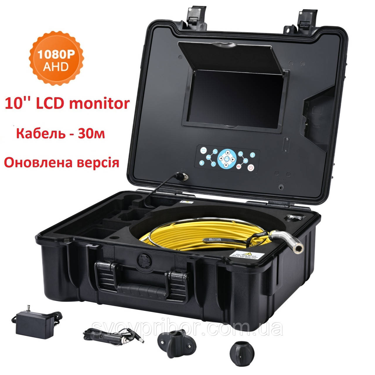 Відеобороскоп TV-BTECH 3199F-10-Н23-30м 1080P AHD (камера 23 мм; кабель 30 м, дисплей 10"), фото 1