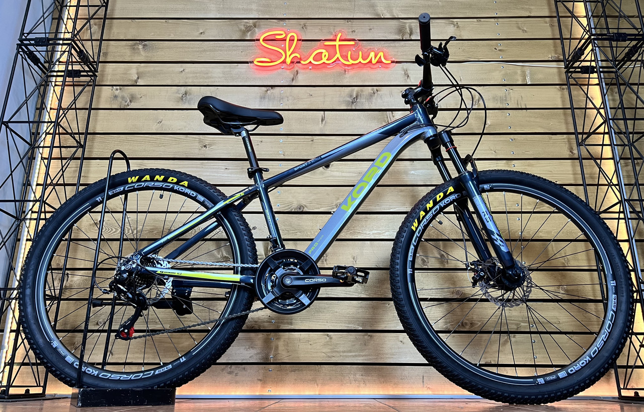 Велосипед гірський спортивний 27,5" Corso Kord KD-06134 сіро-жовтий на зріст 147-162 см